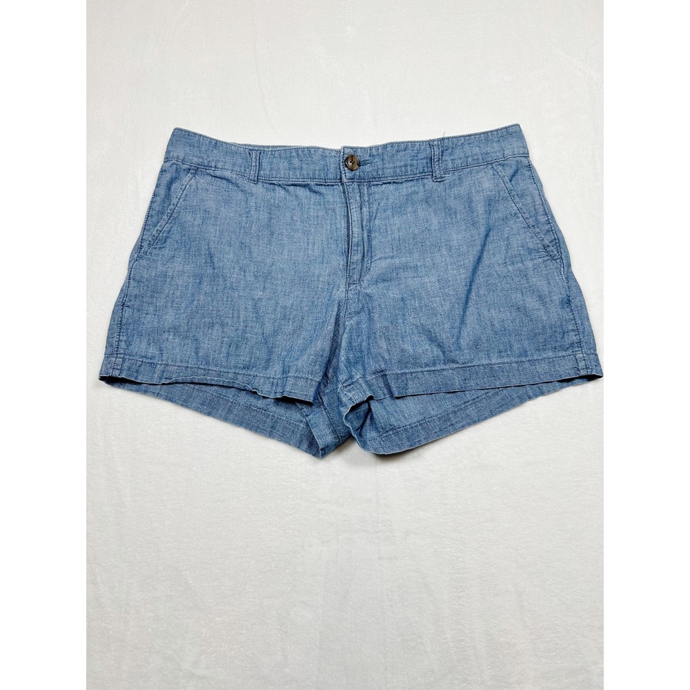GAP Womens Blue Chambray Cotton 3 Inch Inseam Shorts Size 10